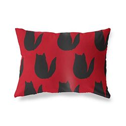 Bonamaison Decorative Cushion Cover Red & Black, Throw Pillow Covers, Home Decorative Pillowcases for Livingroom, Sofa, Bedroom, Size: 35x50 Cm - Designed and Manufactured in Turkey