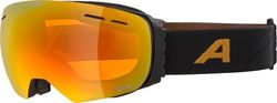 ALPINA GRANBY Q-LITE - Lunettes de ski à effet miroir, renforcement du contraste avec protection UV 100% pour adultes, noir-or mat, taille unique