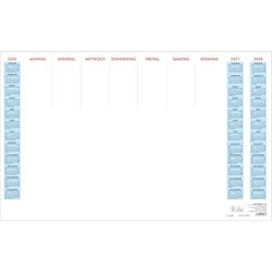 Desk Pad 2026-59.5 x 37 cm - 1 Week on 1 Sheet - 36 Sheets, with Cardboard Underlay - with Three-Year Overview on Each Sheet - 108-0000