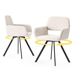 39F FURNITURE DREAM Poltrona per bambini, set di 2 pezzi, tessuto beige con braccioli e gambe in metallo, comfort ed eleganza
