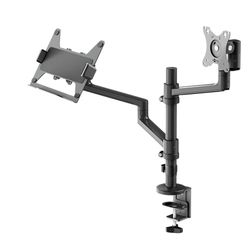 goobay Deluxe - Supporto per monitor da 17 a 32" Plus un computer portatile, max. 8 kg, VESA 75/100 mm, nero 74417