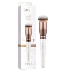 Luvia Make-Up Brush, Blurring Buffer, Foundation Make-Up Brush for Easy and Even Blending, Vegan Cosmetic Brush, Pearl/Coffee