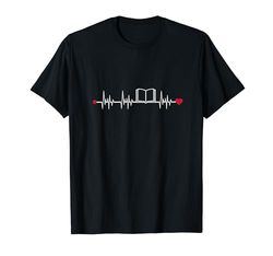 Heartbeat EKG Reading Book Lovers Literary T-Shirt