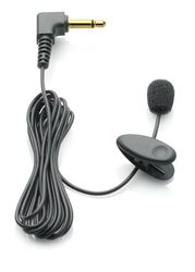Philips LFH9173 Clip on Microphone tie clip mono 3.5mm connector adapter plug 3.5 to 2.5 mm wind shield black