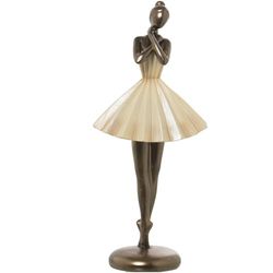 Alexandra House Living Decorative Figure Beige Gold Plastic Ballerina 13 x 17 x 32 cm