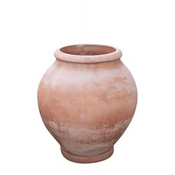 Biscottini Orcio in terracotta toscana 103x92x92 cm | Orcio terracotta da esterno | Vaso terracotta Made in Italy | Giara terracotta