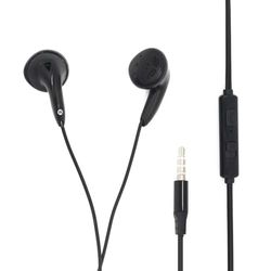 Zwarte in-ear hoofdtelefoon, ideaal voor surround sound en een unieke luisterervaring. Compact ontwerp biedt comfort en veilige pasvorm bij elk gebruik.