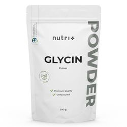 Nutri + L-GLYCINE poudre 500 g sachet - pour soutenir la formation de collagène, fonction hépatique + combustion des graisses - végétalien - goût naturellement sucré - antioxydant