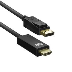 ACT Cable de puerto de pantalla 4K a HDMI de 1,8 m, Ultra HD 4K a 30Hz, conecta PC a monitor o proyector HDMI - AC7550