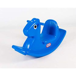 Little Tikes Caballo Balancín - Juego Activo con Asas de Fácil Agarre y Asiento Estable para Mayor Seguridad, Fabricación Duradera, Para Interiores y Exteriores, Azul, Edad 18+ meses