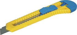 DANUBIO 7946001 – 99 Cutter/Sicurezza Cutter plastica, con blocco di sicurezza, 18 mm, Blu/Giallo