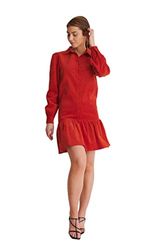 NA-KD Dames Corduroy Mini Jurk Casual, Rood, 40 NL