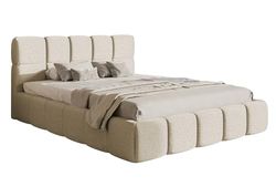 Selsey Letto imbottito con vano portaoggetti 140 x 200 cm, in ciniglia idrofobica Cloudy beige chiaro