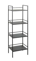 HAKU Möbel Estante Negro, Metal, Metal - Dim.: AN 40 cm x AL 128 cm x P 30 cm, Estilo: Moderno