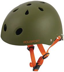 POLISPORT 8741100003 - Urban Radical Tag Fietshelm voor Kinderen Verstelbaar (53-55cm) met CE keurmerk voor Fietsen Skateboarden Schaatsen in kleur Groente Matte/Oranje