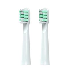 2 têtes de rechange pour brosse à dents électrique Osonic blanches à poils souples idéales pour les adultes et les enfants. Recommandé par les dentistes du monde entier.