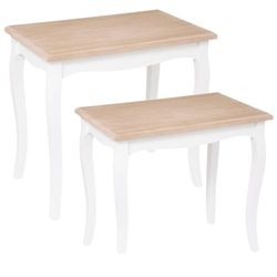 ATMOSPHERA CREATEUR D'INTERIEUR - Tavolini nido chrysa in pino bianco l48 60cm
