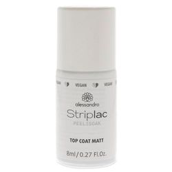 alessandro Striplac Peel or Soak – VEGAN TOP COAT MATT – Top coat LED pour un vernis de couleur parfaitement mat – Pour des ongles parfaits en 15 minutes, 8 ml