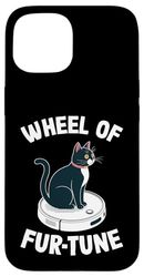 Wheel Of Fur-Tune Robot Vacuum Cleaner Funny Cat Case for iPhone 15