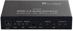 FeinTech VAX00102 Extrator de áudio HDMI 2.0, ARC 4K HDR preto