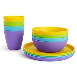 Munchkin Ensemble de Repas Multi Tout-Petits | Tasse, Bols et Assiettes Tout-Petits | Essentiels Bébé | Sans BPA | Sets d'Assiettes et Bols Empilables pour Enfants pour le Sevrage | Pack de 12