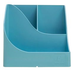EXACOMPTA - SKU 69591D - 1 Pen Wave Pop N'Co Pen Pot Cyan - with 5 compartments - 4 high compartments for large utensils and 1 bottom compartment for small utensils