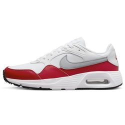 NIKE Air Max SC, herensneakers wit/Wolf Grey-University rood-zwart, 41 EU