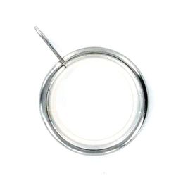 Bulk Hardware BH05504 Silent Gordijn Drapery Stang Ring Vaste Oog Chroom Binnenafmeting 23 mm, Wit, Set Van 24 Stuk 32 mm ZILVER