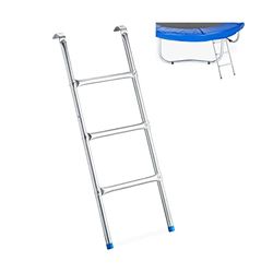 Relaxdays Scaletta per Trampolino, da Agganciare, con con 3 Pioli, HxL 97X38 cm Colore Argento