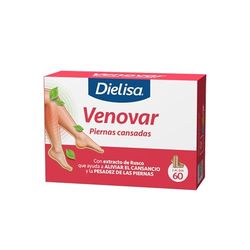 Dielisa Venovar Cápsulas– Complemento para Piernas Cansadas con Rusco, Saúco y Vitaminas C y B – Favorece la Circulación y Alivia la Pesadez – 60 Cápsulas