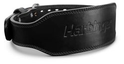 Harbinger Cintura da Sollevamento in Pelle Pro da 7mm per Squat, Stacchi, Powerlifting e Sollevamenti Olimpici con Doppia Fibbia e Vestibilità Regolabile Unisex, Nera, Grande