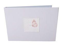 White Cotton Cards Tiny Album Photo Valeur Papillon, Blanc