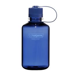 Nalgene Sustain Tritan BPA-fri vattenflaska tillverkad med material härledd av 50% plastavfall, 16 oz, smal mun, denim
