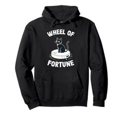 Wheel Of Fortune Cat On Robot Vacuum Cleaner Cat Pullover Hoodie