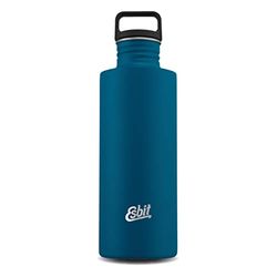 Esbit Drinkfles Sculptor - roestvrij stalen drinkfles met praktische lus sluiting - 1000 ml in blauw