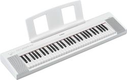 Yamaha NP-15W Piaggero Digitaal Keyboard in wit, licht en draagbaar toetsenbord met 61 aanslaggevoelige toetsen en 15 klankkleuren
