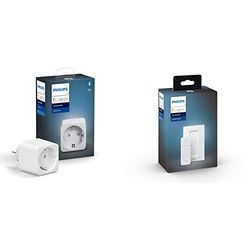 Philips Hue Smart Plug Presa Intelligente, Controllo Tramite Bluetooth, Compatibile con Alexa & Lighting Telecomando Dimmer Switch per Controllo Illuminazione Intelligente, Bianco