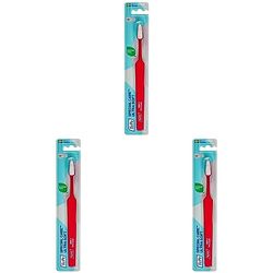 TePeSpecial Care Cepillo de dientes ultra-suave/Cepillo manual para tejido bucal sensible/Indicado para uso post-operatorio/Tamaño regular/Color rojo (Paquete de 3)