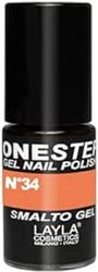 LAYLA ONE STEP półtrwały lakier żelowy 3 w 1, szybki i łatwy montaż, trwałość, 3 tygodnie wysoka pigmentacja, bez warstwy dyspersyjnej, 5 ml, Layla Cosmetics N.34 ORANGE FLUO (pomarańczowy)