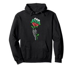 Rosa Bulgaria con scheletro Bandiera Bulgaria Roots Souvenir Felpa con Cappuccio