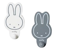 roba Crochets Muraux "miffy®" pour Chambre Enfant - Forme Oreilles de Lapin - Patères Bébé - 2 pièces - Blanc/Gris
