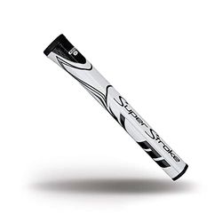 SuperStroke Zenergy Pistol 2.0 - Impugnatura per putter da golf con tecnologia SPYNE migliorata, zone testurizzate e porta tecnologica, bianco/nero