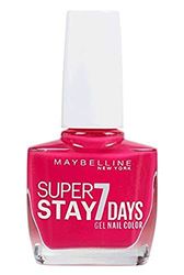 Maybelline New York Make Up Superstay Nailpolish Megawatt 7 Days Finish Gel Smalto Rosa Volt/Vernice colorata con tenuta ultra forte senza lampada UV in rosa brillante, 1 x 10 ml
