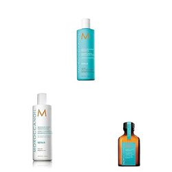Pacchetto Trattamento 25ml, Shampoo e Balsamo Riparatori Idratanti 250ml Moroccanoil