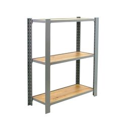 Simon Rack Librería Estanteria Oficina, 1000x800x300 mm, 3 Alturas, Bandejas Roble, Estilo Industrial, Metálicas, Gris/Roble - Officlick