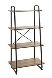 HAKU Möbel étagère chêne, Noir, métal, Panneaux de Particules alvéolaires - Dim.: L 60 cm x H 128 cm x P 36 cm, Style: Modern