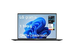 LG Gram 16Z90Q-G.AD75F - 16" 1,2 kg Laptop, ekran IPS 2560x1600 Format 16:10, Intel® Evo™ i7, 32 GB RAM, SSD 512GB NVMe, Iris®XE Graphics, Thunderbolt™ 4, Windows 11 Home, klawiatura AZERTY, czarna