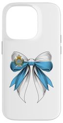 San Marino Sammarinese Pride Coquette Bow Flag Girl Mom Case for iPhone 14 Pro
