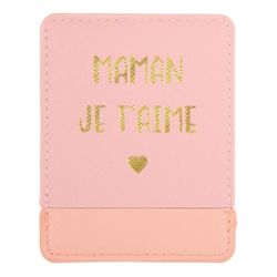 DRAEGER PARIS 1886 - Miroir de Poche avec Étui Rose - Message Maman Je t'aime - Compact 9x7 cm - Idéal Maison, Voyages - Cadeau Parfait Anniversaire, Noël, Fête des Mères - Élégance et Qualité