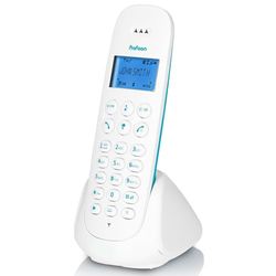 Profoon PDX - Téléphone DECT 300BW - Téléphone sans Fil - Extensible - Compatible avec Les Aides auditives - Mains Libres - Annuaire téléphonique - Bleu